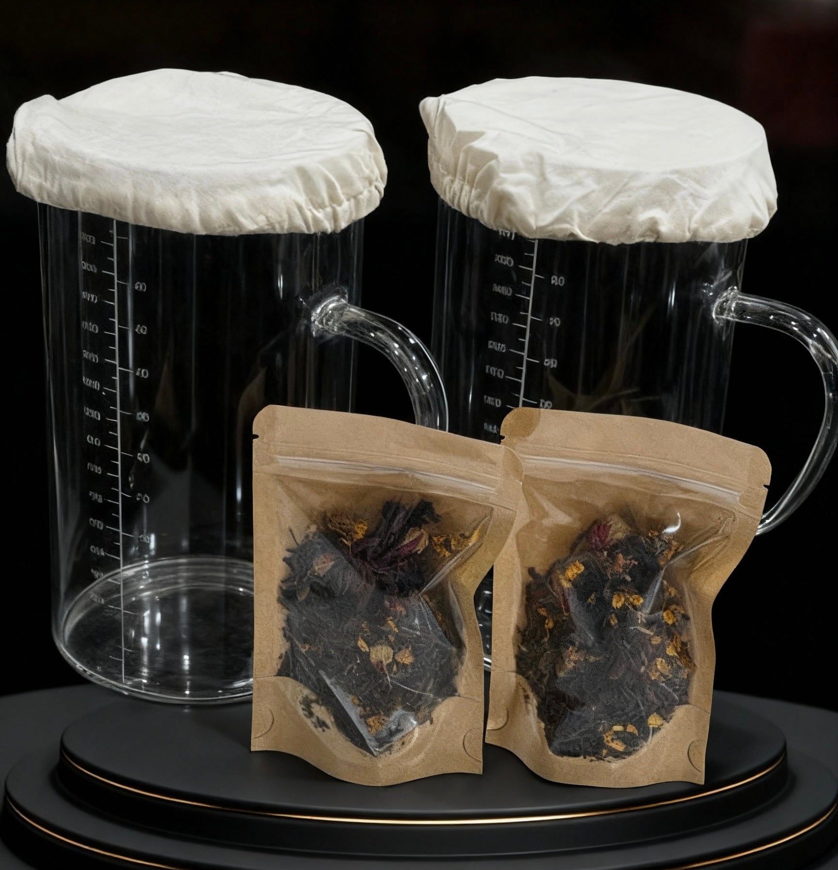 Kombucha Brewing Glass Beaker Set (1.7L × 2) — SCOBY Not Included