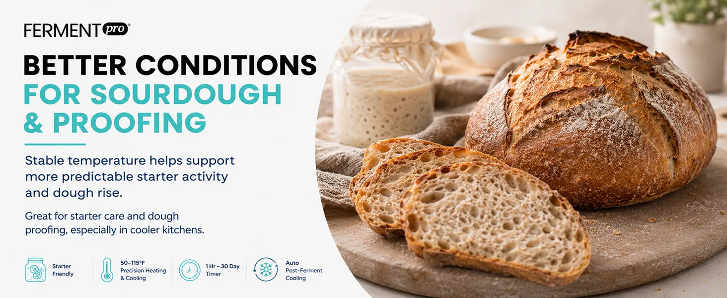 Sourdough starter and freshly baked bread